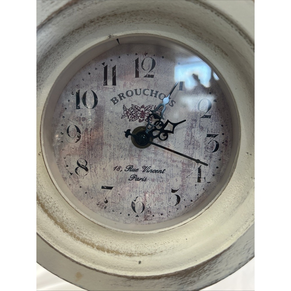 Vintage Pier 1 Wooden Battery Operated Clock 22" Tall Tested Works